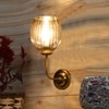 Devansh Metal Electric Wall Light in gold Colour with Lavender Shade Count of 1 Light