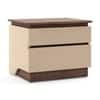 Sydney Engineered Wood King Hydraulic Storage Bed with 1 Bedside Table – Beige Glossy Finish