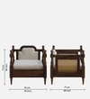 Rattan Solid Wood 1 Seater Sofa in Provincial Teak Finish