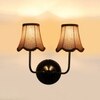 Devansh Dual Black Wallmounted Lamp With Beige Jute  Shade