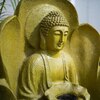 Leaf Buddha Charcoal Grey Fiber Glass Indoor Fountain