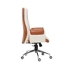 Ettorez Flair Hb Ultra Premium Leatherette Office Chair In Cream And Tan Colour
