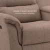 Silvana Two Seater Motorized Fabric Recliner in Taupe Beige Colour