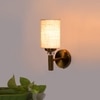 Devansh Metal Electric Wall Light in Gold Colour with White Shade Count of 1 Light