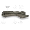 Orlando 4 Seater Leather Sole in Slate Grey Colour