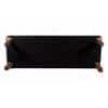 Cairo Sheesham Wood Accent 3 Seater Bench In Black Leatherite