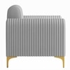 Veniza Velvet 1 Seater Sofa In Grey Colour