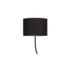 Deven Black Cotton Shade Floor Lamp