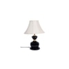 Aron Off White Fabric Shade Table Lamp with Black Iron Base