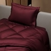 Stoa Paris Comforter for Single Bed, 300TC Satin Comforters in Velvet Wine