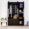 Hexa Red Wooden 3 Door Wardrobe with 2 Drawers and Hanging Space in Flower Wenge Colour