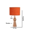 Devansh Orange  Jute   Table Lamp With  Wood Natural Base (7X18.25 Inches)-17
