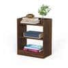 Nohee Engineered Wood Bedside Table in Brown Maple Finish