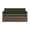 Bram 3 Seater Sofa Cum Bed in Danish Walnut Finish with Moss Green Colour