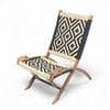 Natwest Sheesham Wood Relaxing Maachi Chair in Black & White Canning
