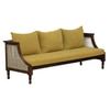 Heston 3 Seater Seater Wooden Sofa in Yellow Fabric