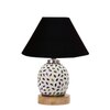 Devansh Conical Black Cotton Shade Lamp With Wood & Mosaic Glass Base For Decoration/Office/Home/Gifting/Study For Decoration/Office/Home/Gifting/Study -(10X10X14.5) Inches -A