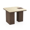 Muro Marble Side Table In Danish Walnut Finish