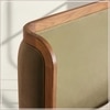 Valerio Duo-Panel Luxe Queen Size Bed in Green colour Velvet with Oak wood Frame