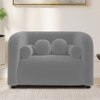 Homro Velvet 1 Seater Sofa in Grey Colour