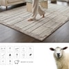 Handmade Wool Area Rug Modern Abstract Beige 9 x 12 Feet Carpet