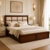 Eshaan Solid Wood Compact Queen Bed Box Storage Provincial Teak Finish Mattress 60 x 72 Inches