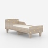 Minimalist Kids Toddler Bed in Oak and Yellow