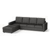 Apollo Sofa (Colour : Steel, Cushion : Hard, Back Type : High Back, Seating Capacity : Left Aligned 3 Seater + Left Aligned Chaise + Ottoman)