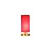 Max Red cotton table lamp with Gold wood base