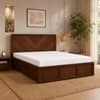 Vanya Solid Wood Comfort King Bed Box Storage Provincial Teak Finish Mattress 72 x 78 Inches