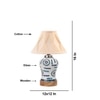 Devansh Off-White Cotton Shade Curtain  Lamp With Wood & Mosaic Glass Base For Decoration/Office/Home/Gifting/Study For Decoration/Office/Home/Gifting/Study