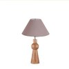 Devansh Grey Cotton Table Lamp With  Wood Natural Base (10X18 Inches)-32