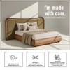 Elowen Softline King Size Bed in velvet With Oak wood Frame & Hydraulic Storage