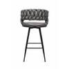 Doe Buck Presley Braided Faux Leather Bar Stool in Grey Colour