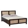 Rita Solid Wood Rattan Cane Designed Queen Size Box Storage Bed In Tubbeco Finish