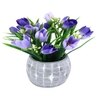 Bunch Of Realistic Charm Shaded Purple Tulip With A Ceramic Pot