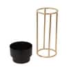 Pipe Planter With Stand Set Of 3 In Black Colour