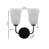 Devansh Metal Electric Wall Light in black Colour with White Shade Count of 2 Lights