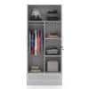 Bennis Engineered Wood 2 Door Wardrobe Without Mirror in White Finish