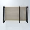 Aluminium Black Profile 3 Fluted Glass Handless Shutters Wall Cabinet In Highland Pine Finish