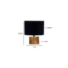 Conroy Black cotton table lamp with Natural Wood Base