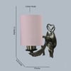 Devansh Metal Electric Wall Light in Antique Gold Colour with Grey Shade Count of 1 Light