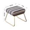 Bohemian Jacquard Metallic Stool in Black & White Color Set of 2