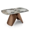 Aeris Oval Metal Coffee Table in Saturn Spanish Ceramic Finish