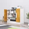 Hexa Engineered Wood Bookshelf in Frosty White and Giant Wood Colour