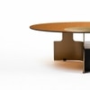 Bonita Glass Coffee Table In Brass  Finish