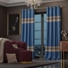 Stoa Paris Satin Long Door Curtain, 70% Blackout Curtains, Sun Protection, Set of 2, Versailles - Celestial Blue