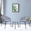 Coral Outdoor Table Set with 1 Table and 2 Chairs in Metal Grey