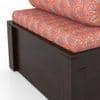 Harvey Diwan in Mahogany Finish with Coral Fabric Colour