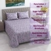 Lavender Floral Cotton 400 Tc Flat Super King Size Bedsheet With 2 Pillow Covers